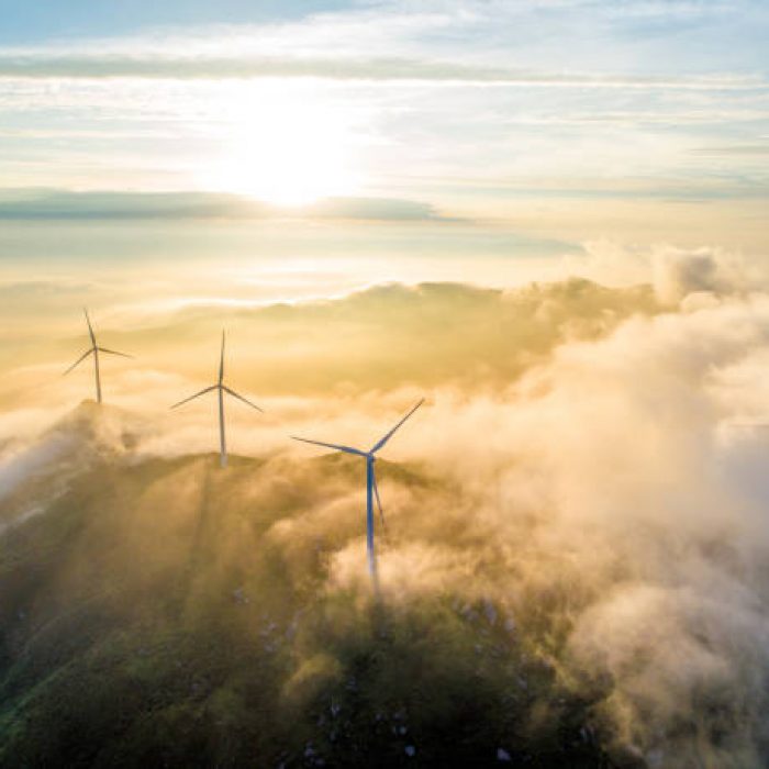 Aerial cloud sea and wind power